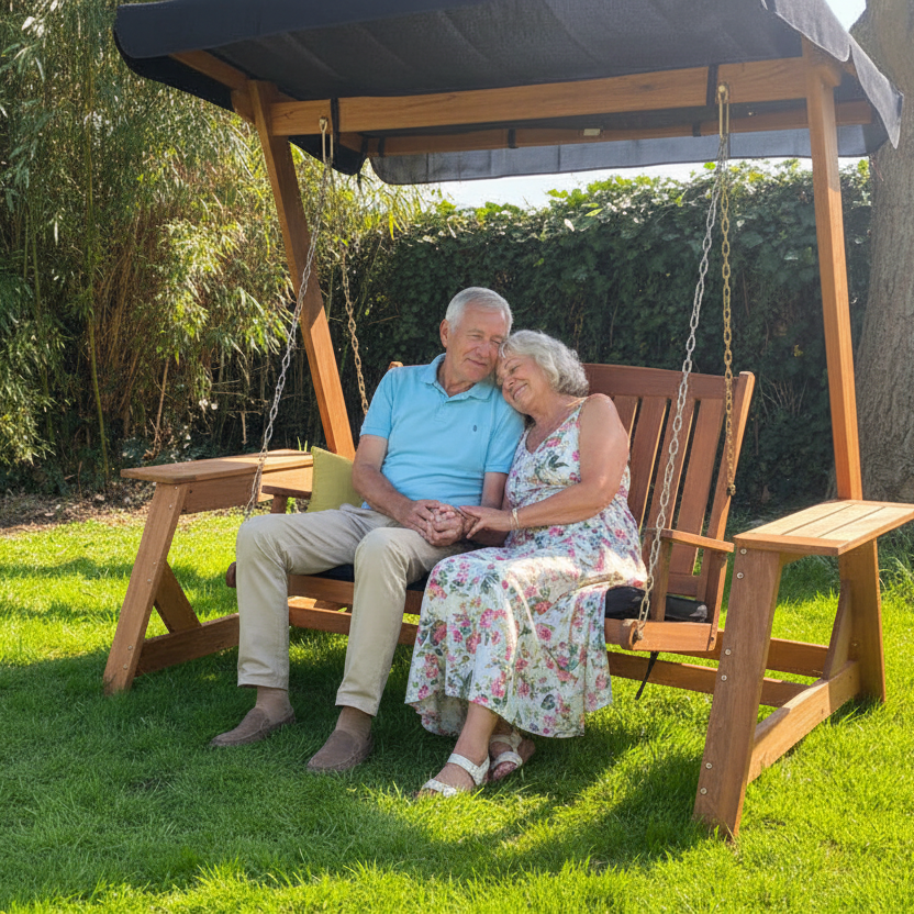 Ouder stel ontspant samen