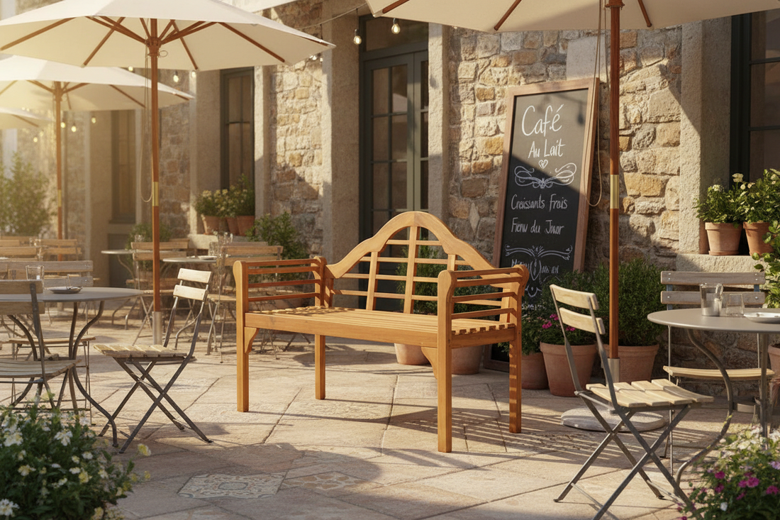 Palmaara op caféterras