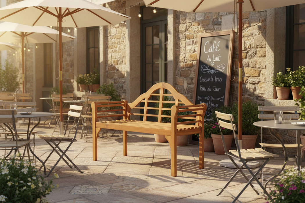 Palmaara op caféterras