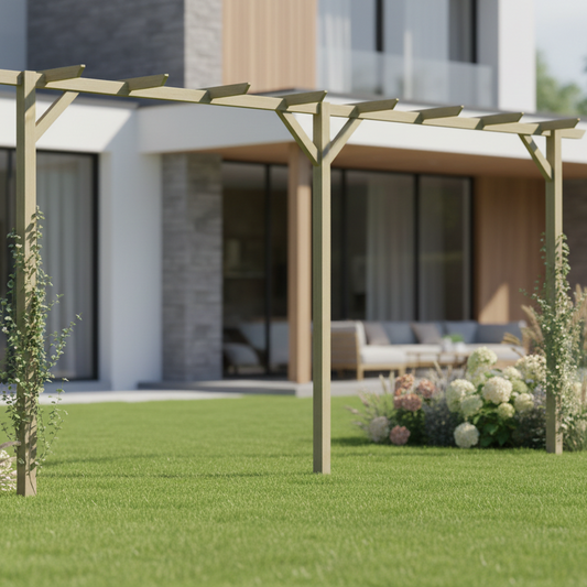 Pergola in luxury garden setting