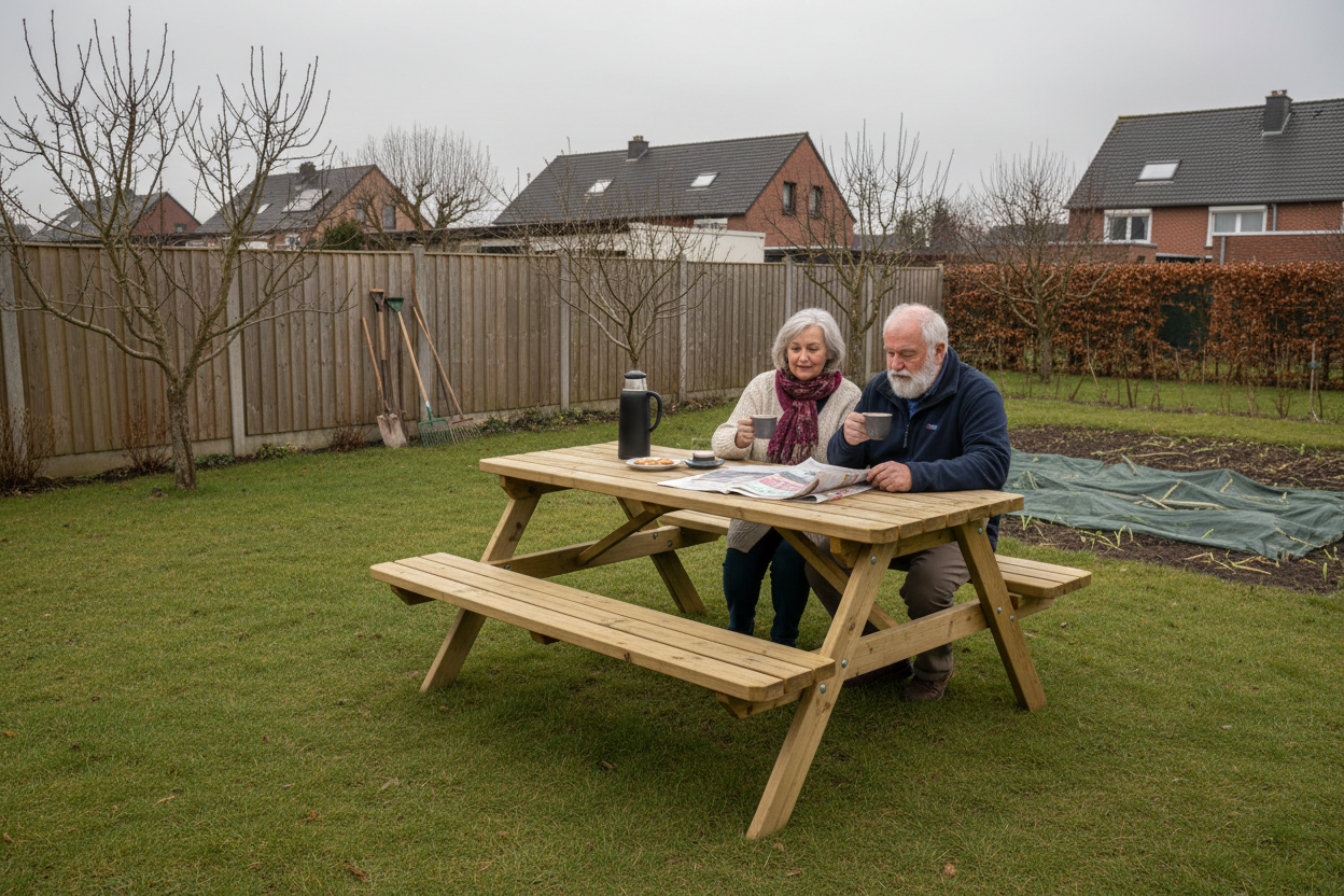 Picknicktafel KING bejaarde koppel december