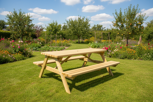 Picknicktafel KING elevated angle zomer