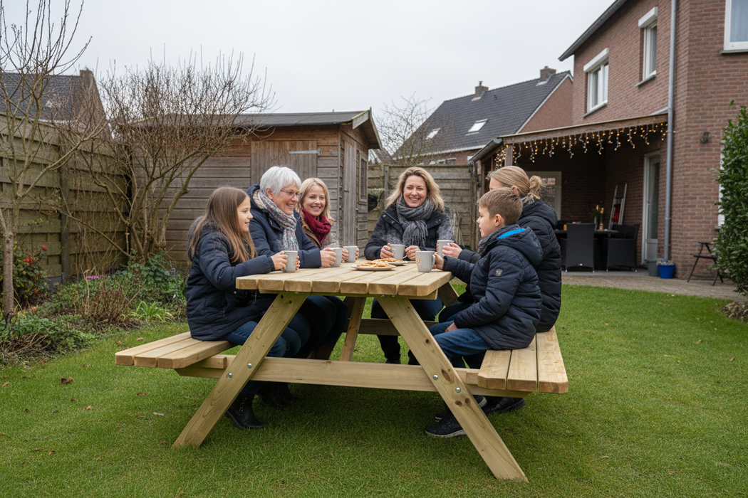 Picknicktafel KING familie met afgeronde randen