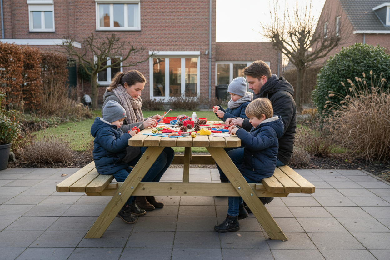 Picknicktafel KING gezin knutselen december