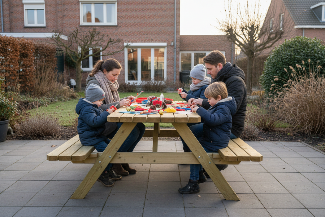 Picknicktafel KING gezin knutselen december