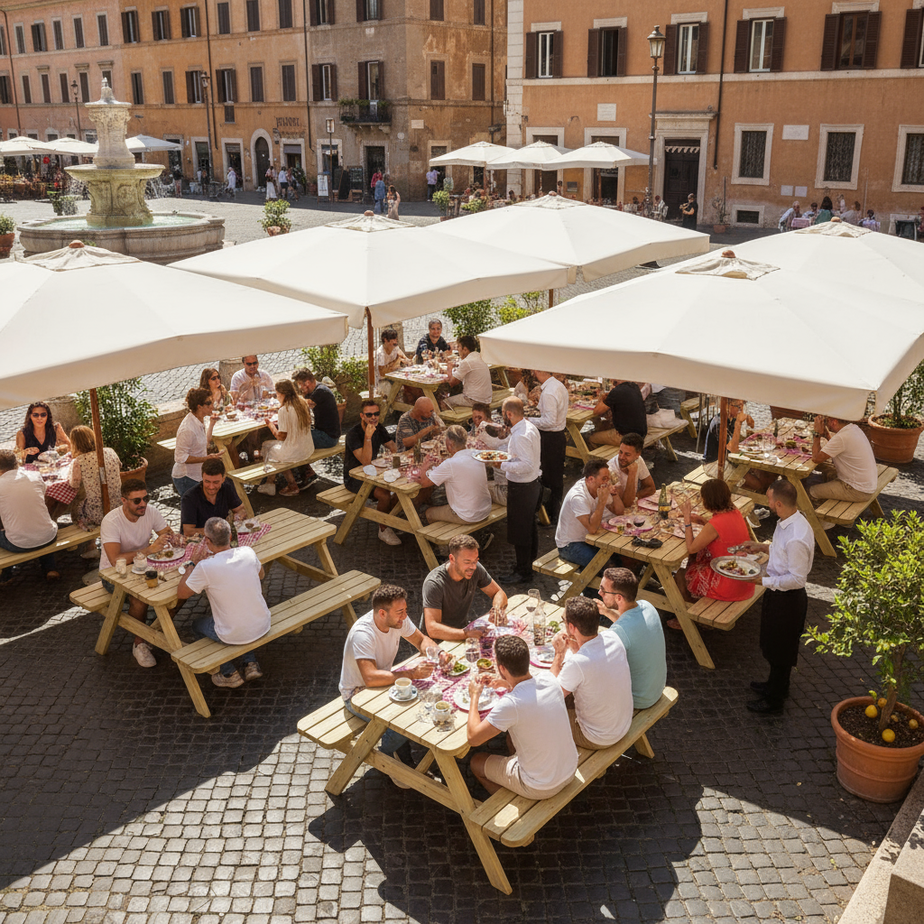 6-PACK - Table de pique-nique 140 cm KING ® / Épaisseur 4 cm