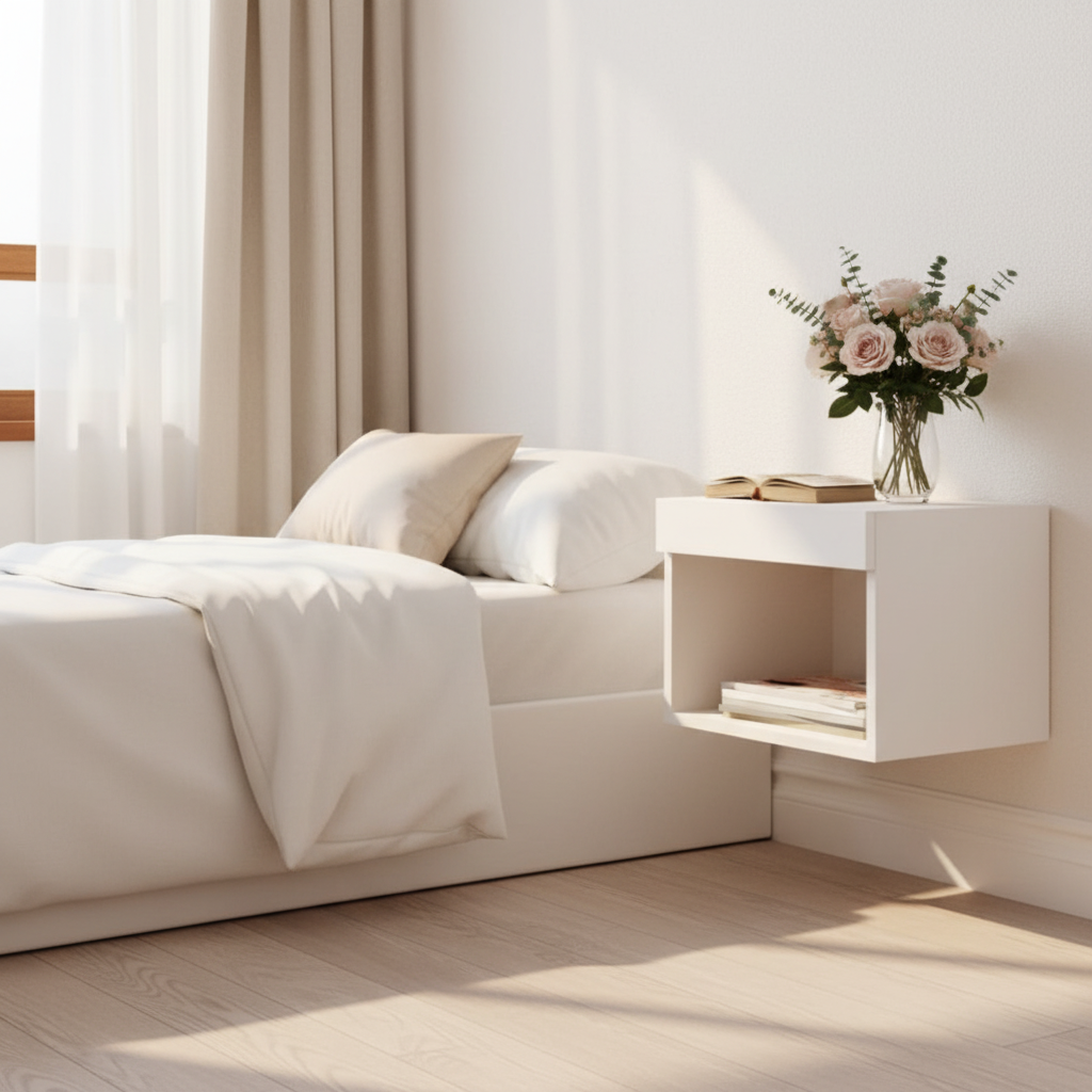 Poëtisch zwevend nachtkastje