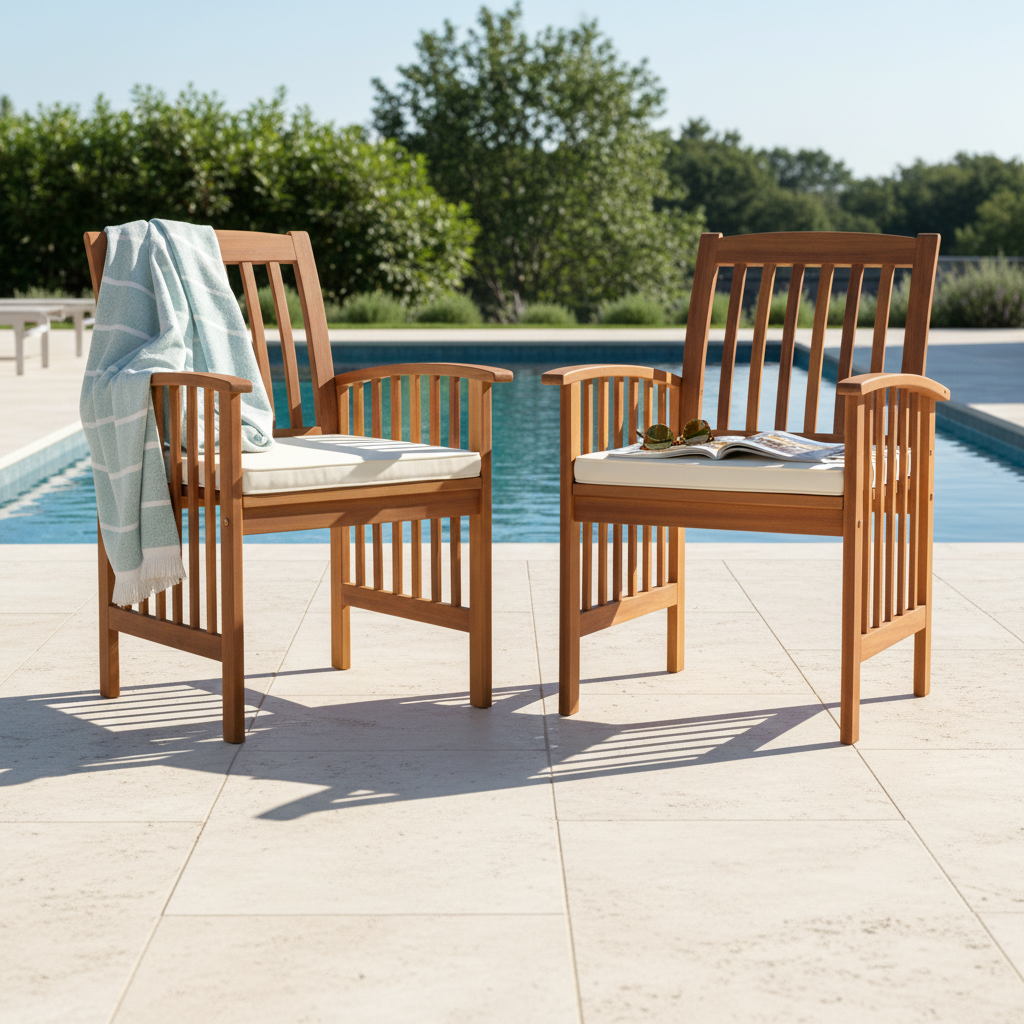 Poolside ecru stoelen