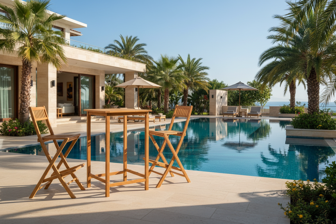 Poolside luxury villa setting