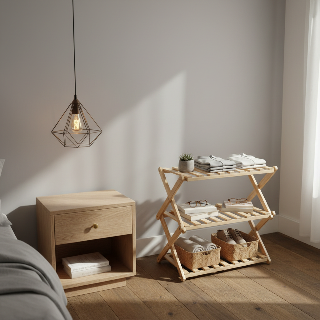 Wooden Rek Opvouwbaar houten rek – 3 lagen, compact & handig | E-woodproducts