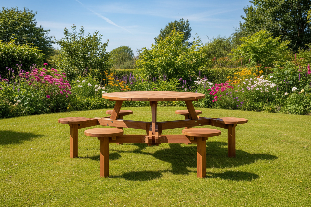 Productfoto picknicktafel in zomertuin
