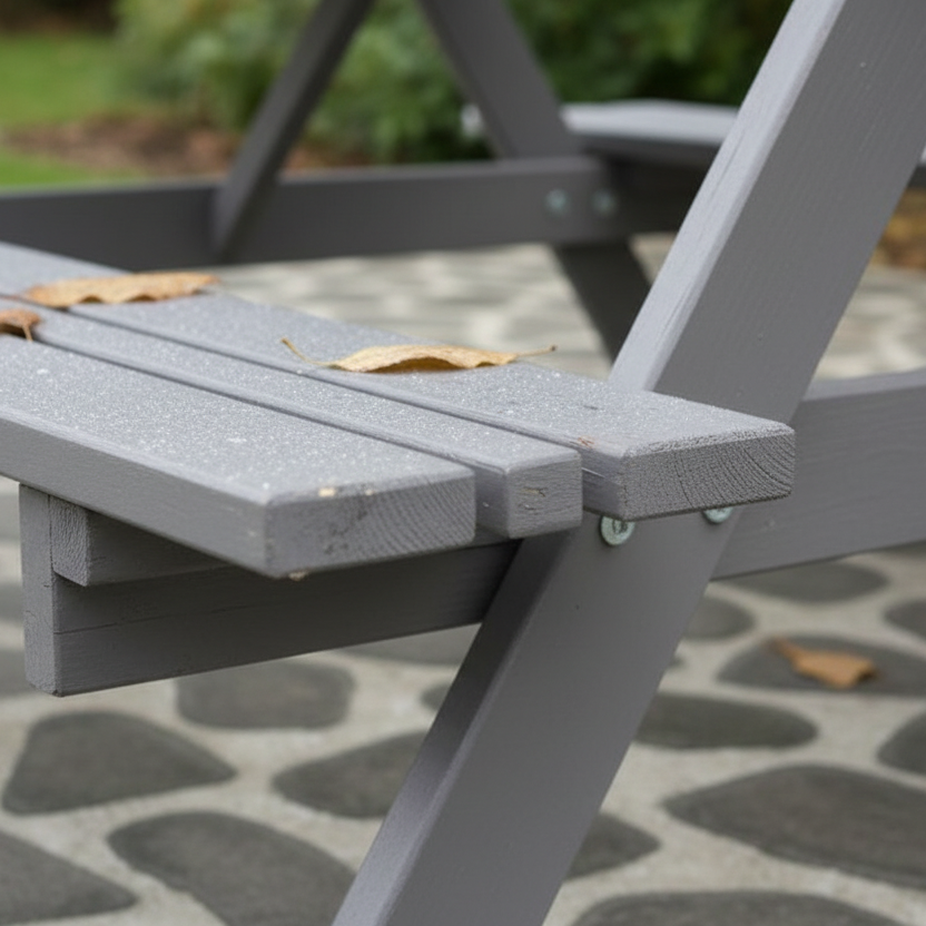 Remia Picknicktafel grijs close-up detail
