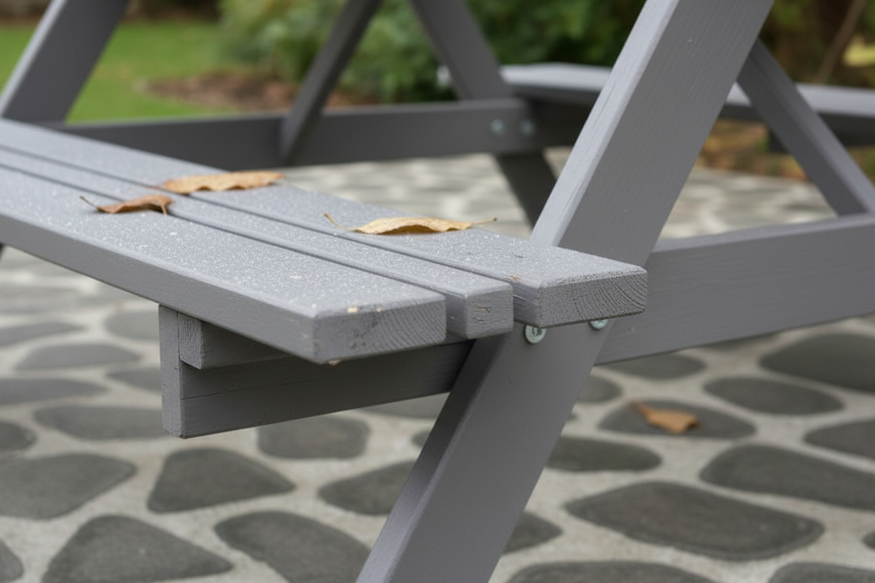 Remia Picknicktafel grijs close-up detail