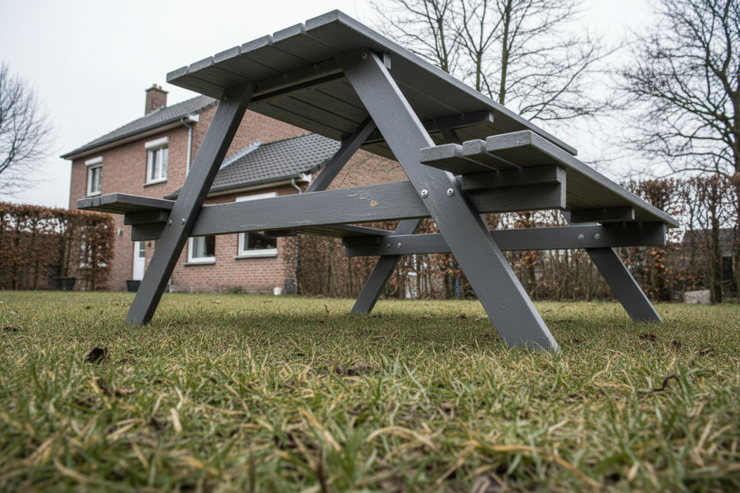 Remia Picknicktafel grijs low angle