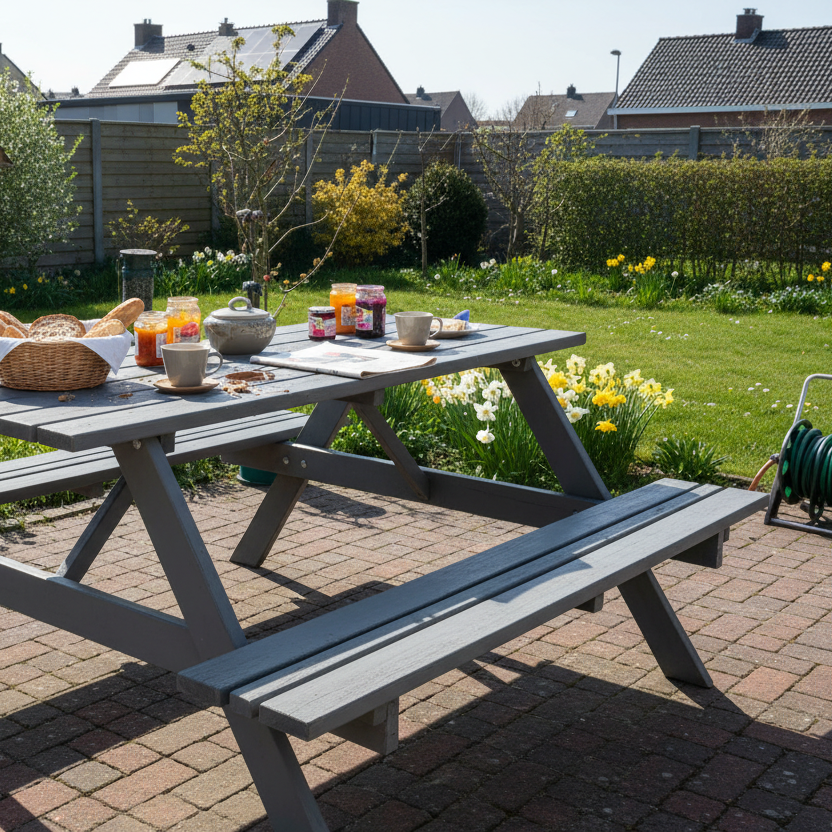 Remia Picknicktafel grijs ontbijt authentiek