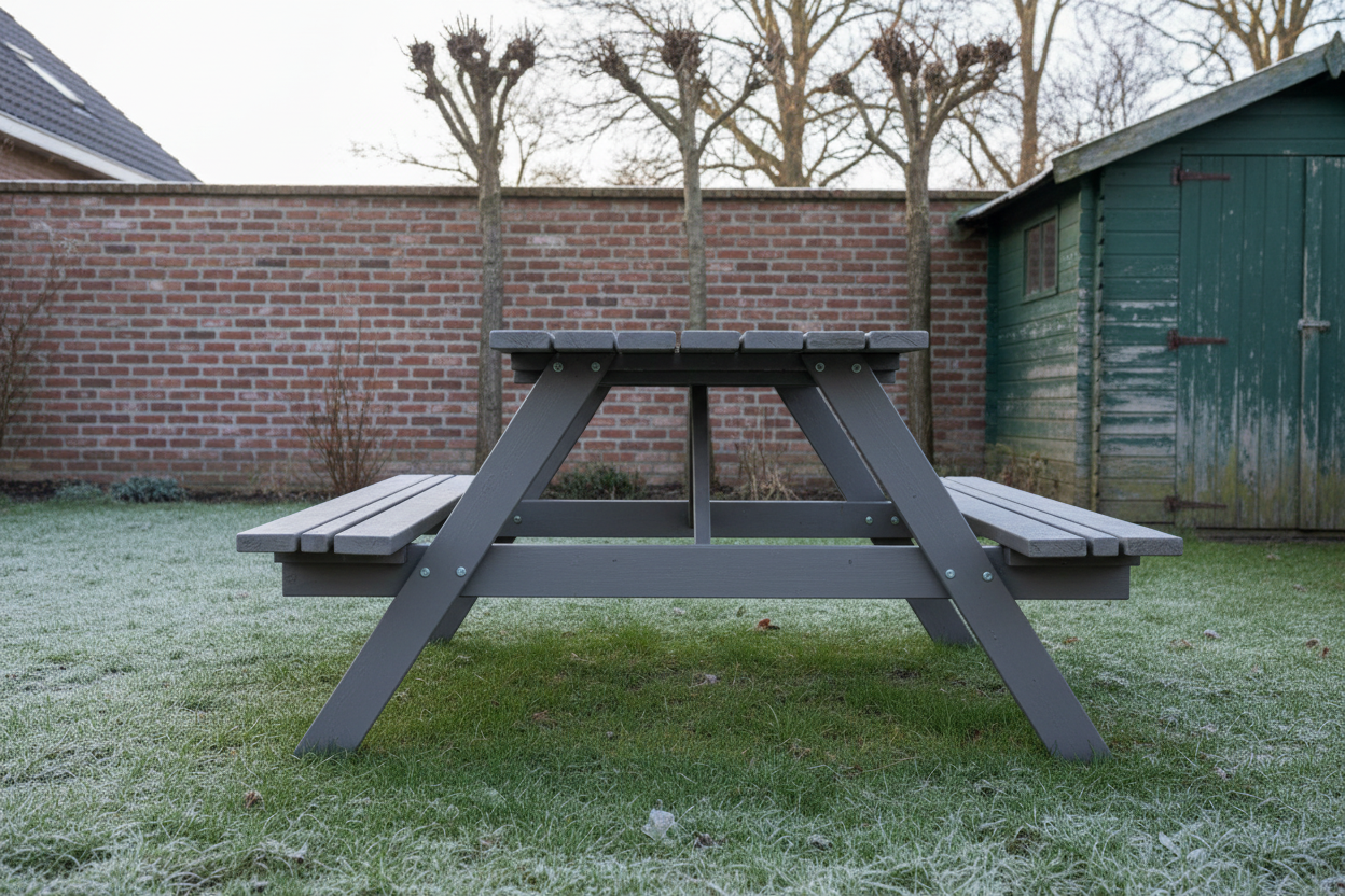 Remia Picknicktafel grijs side profile