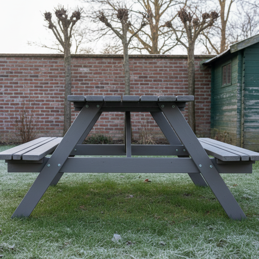 Remia Picknicktafel grijs side profile