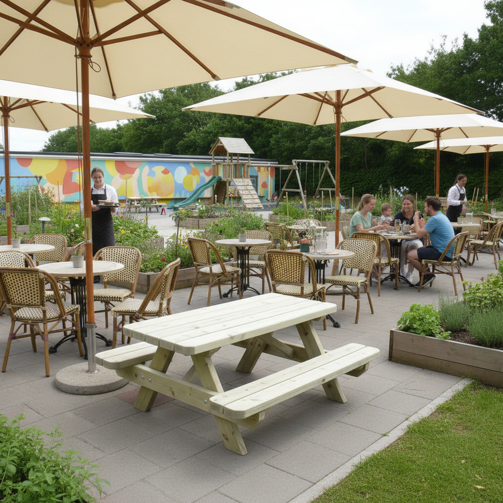 Restaurant terras kinderpicknicktafel