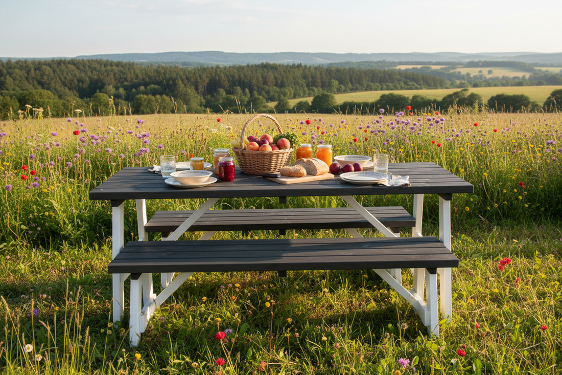 Rodeo tuintafelset in landelijke tuin