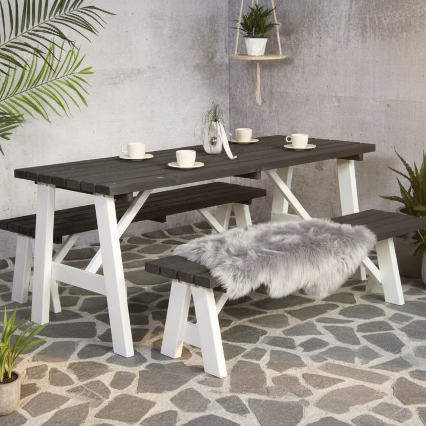 Rodeo tuintafelset op modern terras