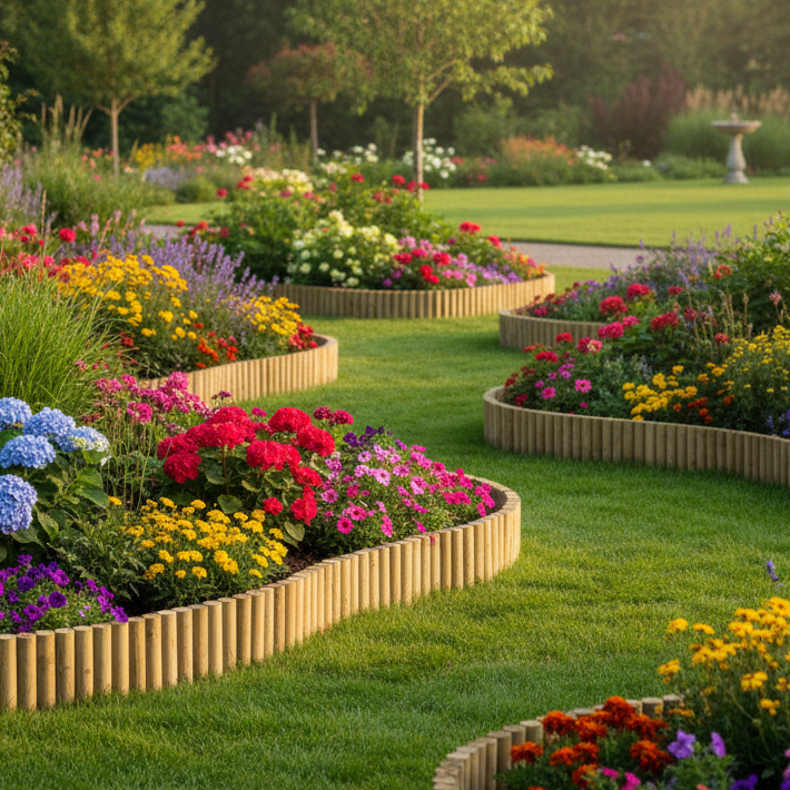 Rolborders in tuinsetting