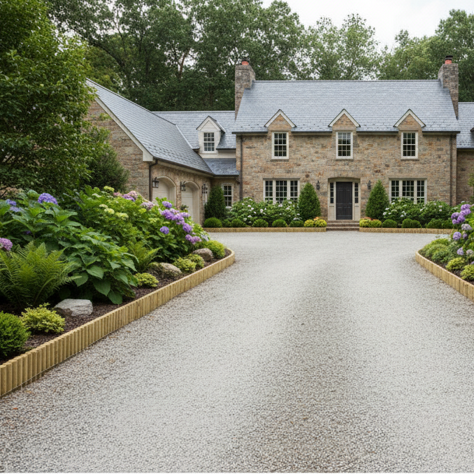 Rolborders langs oprit