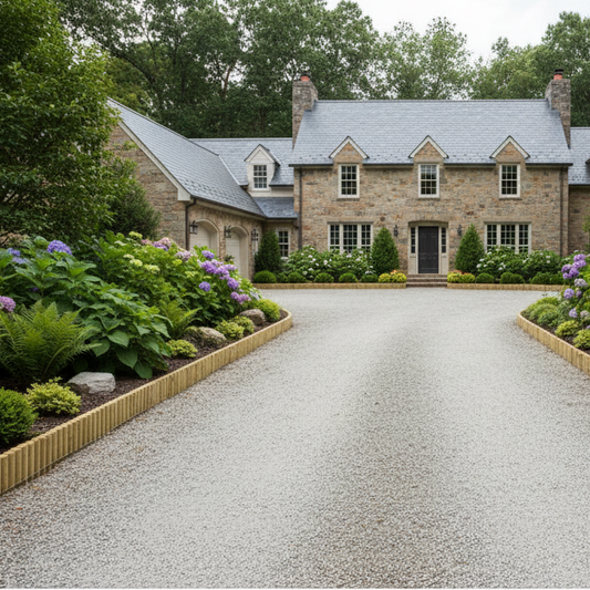 Rolborders langs oprit