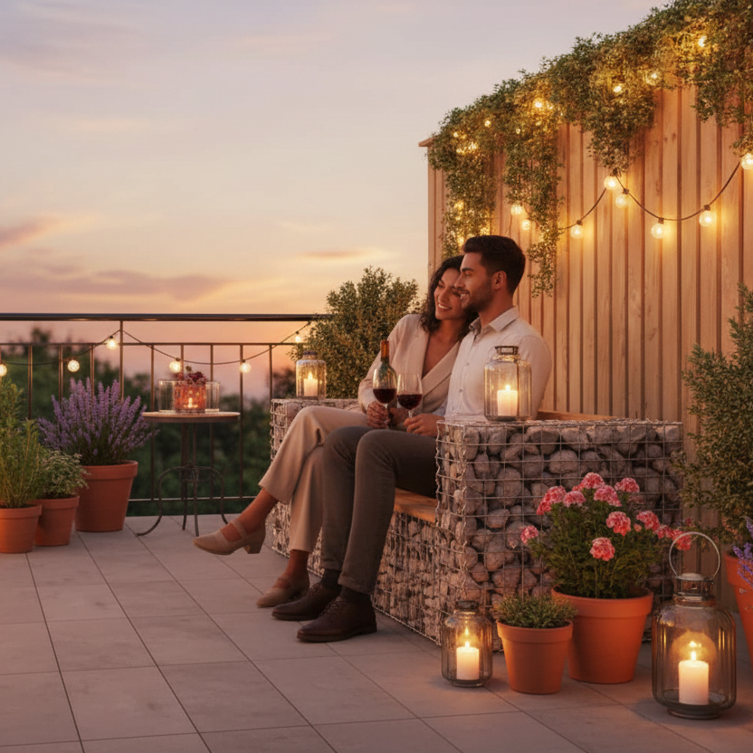 Romantic Evening Balcony