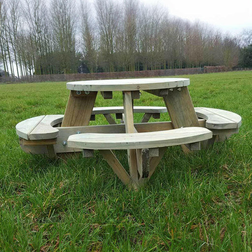 Veilige ronde picknicktafel voor kleuters