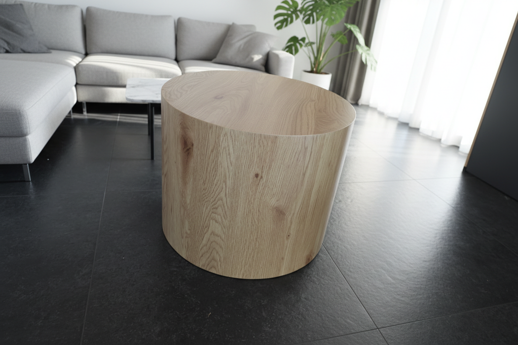 Ronde houten salontafel set van 2