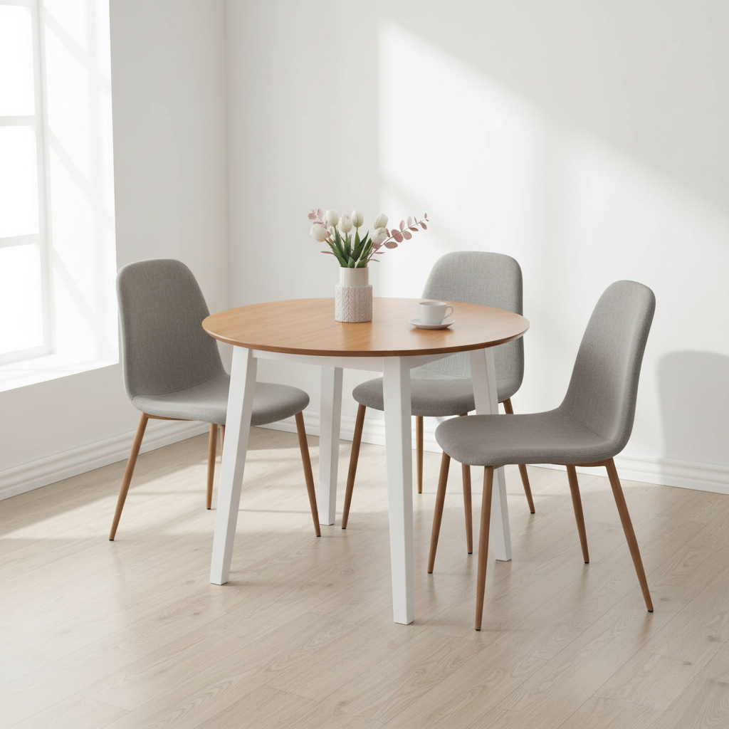 Ronde eettafel 90cm - minimaal gestyleerd