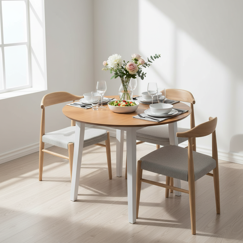 Ronde eettafel 90cm - rijk gestyleerd