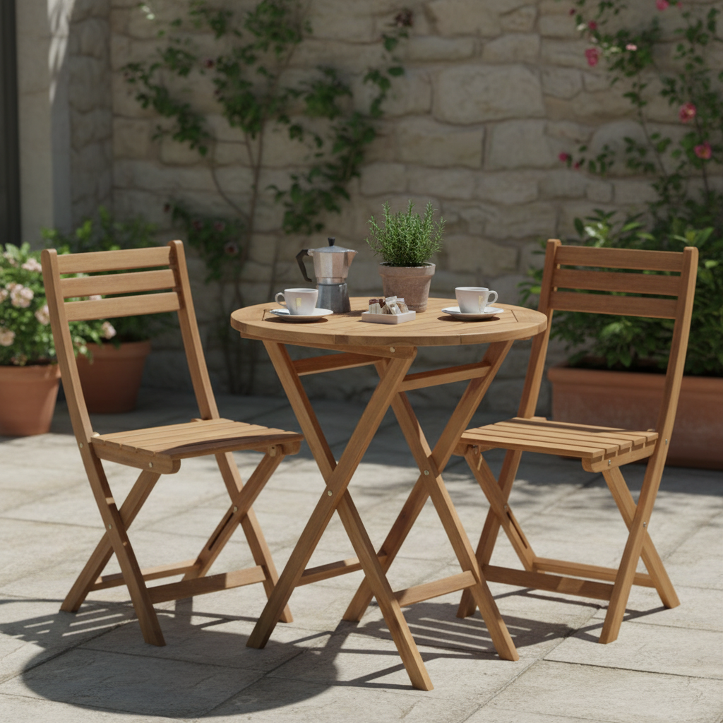 Ronde inklapbare tafel bistro-stijl