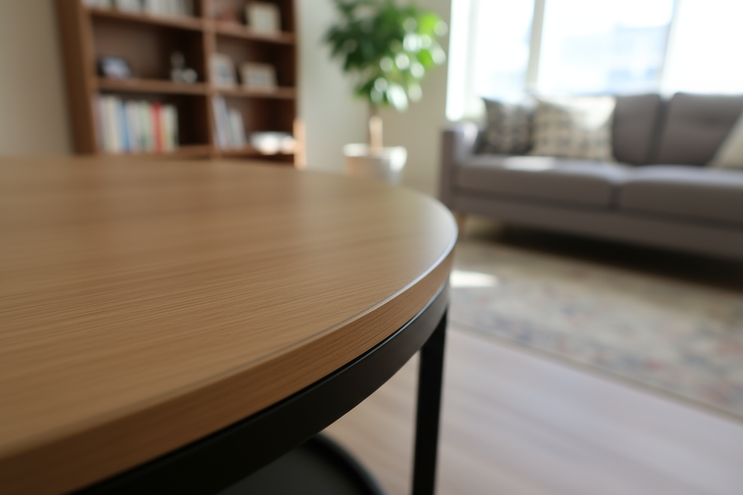 Ensemble de tables basses gigognes rondes – 2 pièces avec structure en métal (Ø60 x 40 cm)