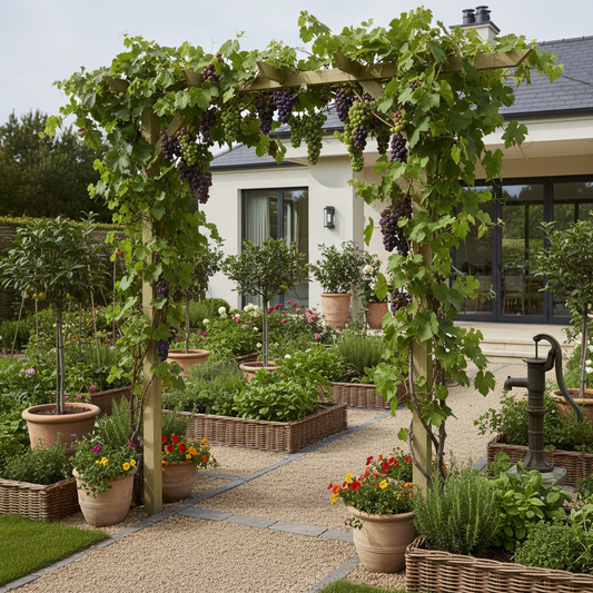 Rozenboog met druiven