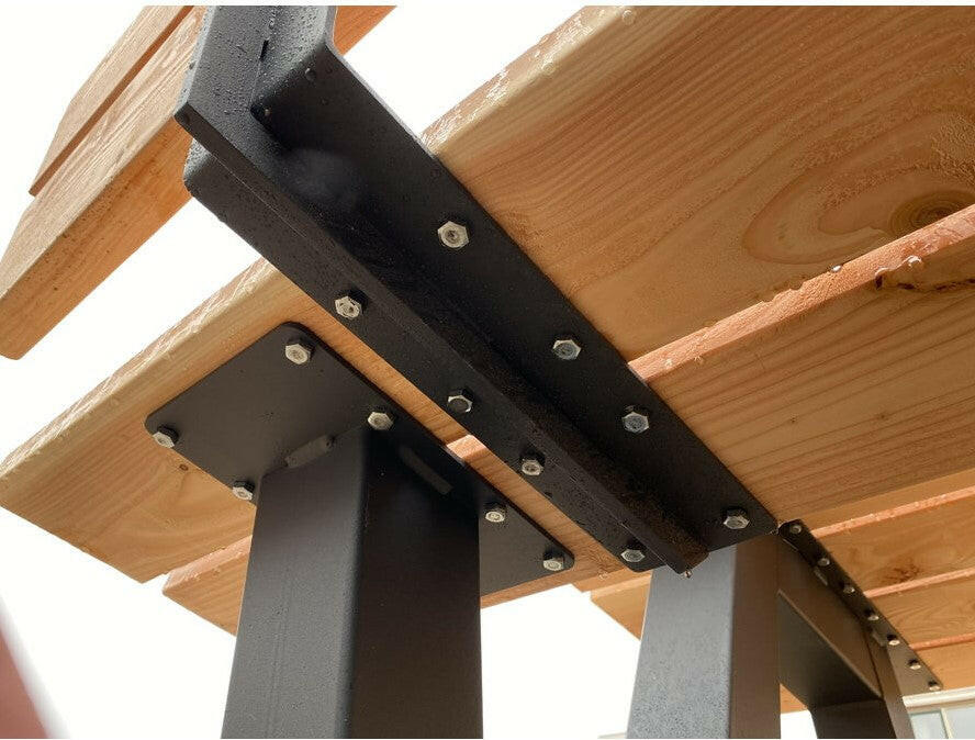 Rückenlehne für Picknicktisch aus Stahl – 200 cm Länge