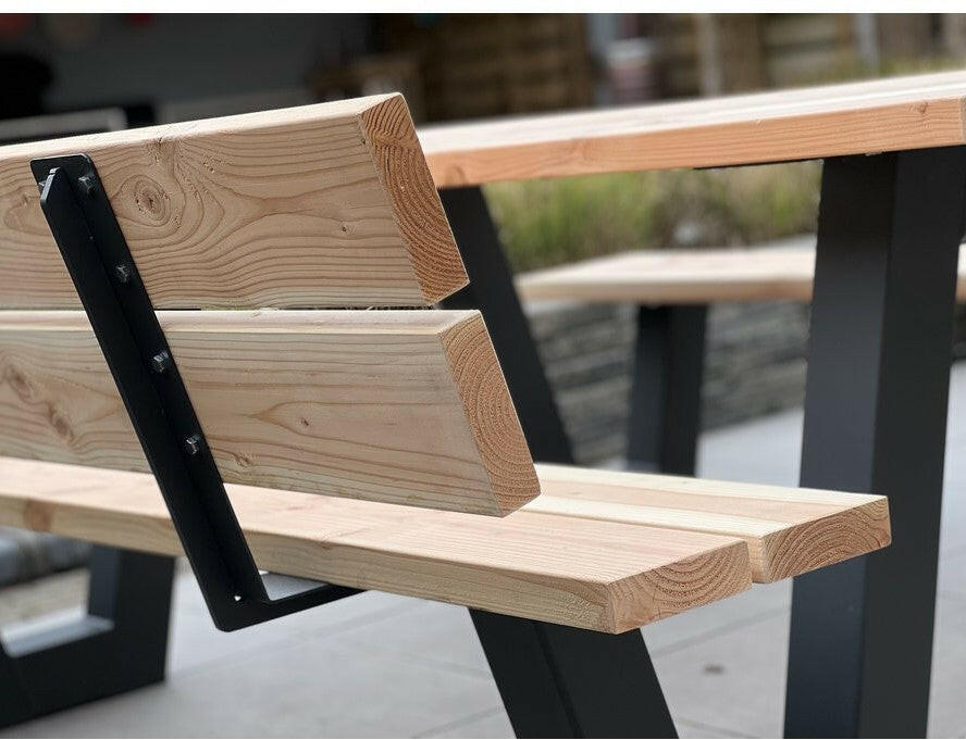 Rückenlehne für Picknicktisch aus Stahl – 250 cm Länge