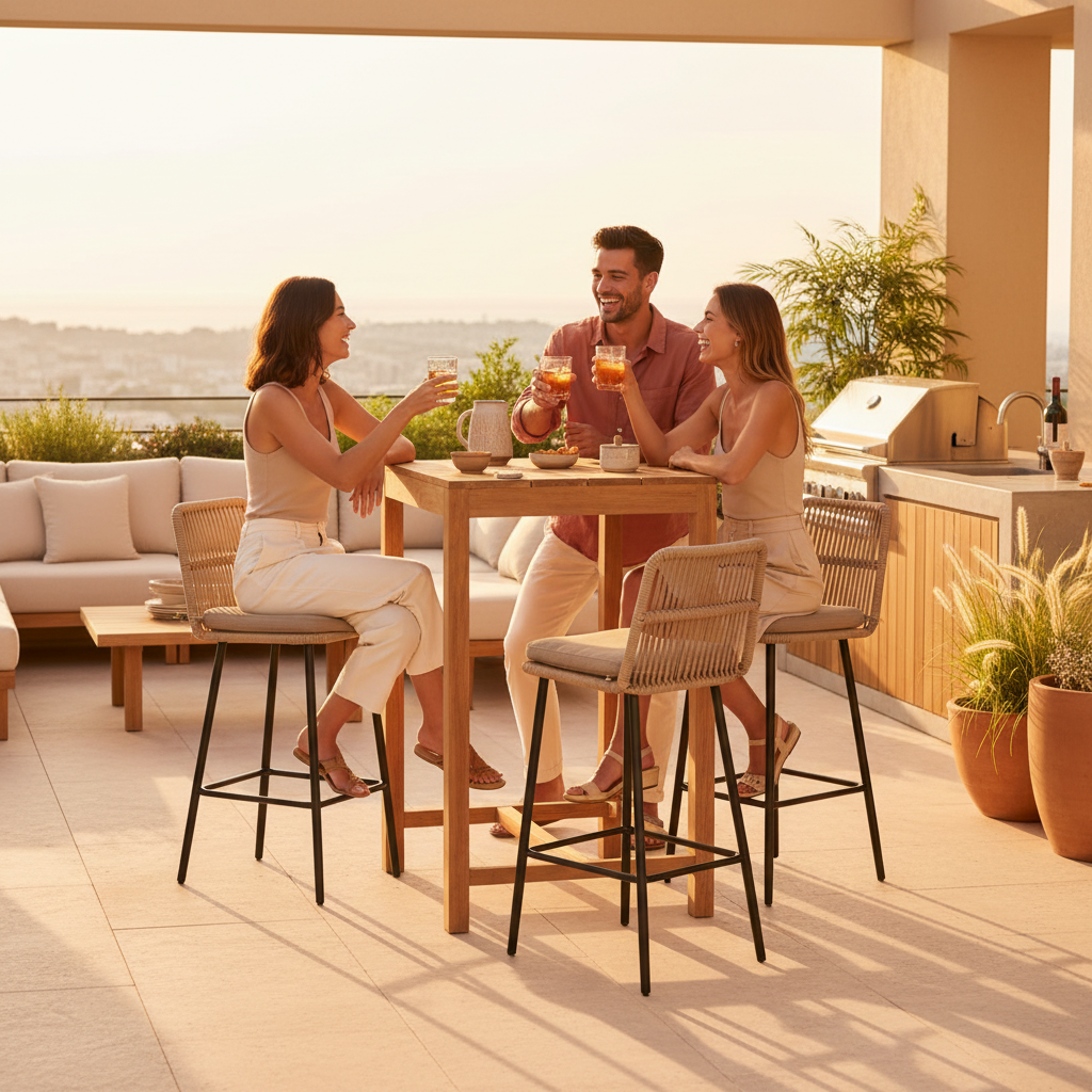 Ruim terras golden hour