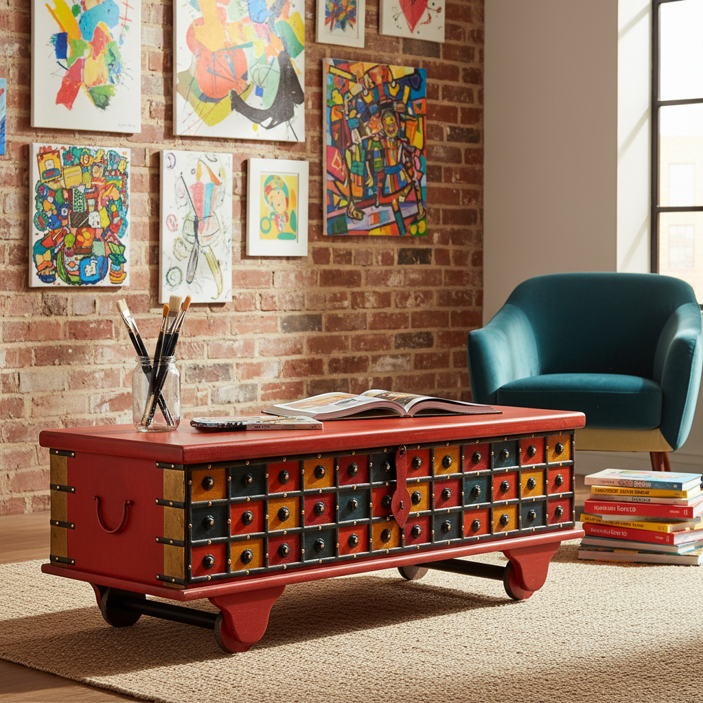 Salontafel in kunstenaarsstudio