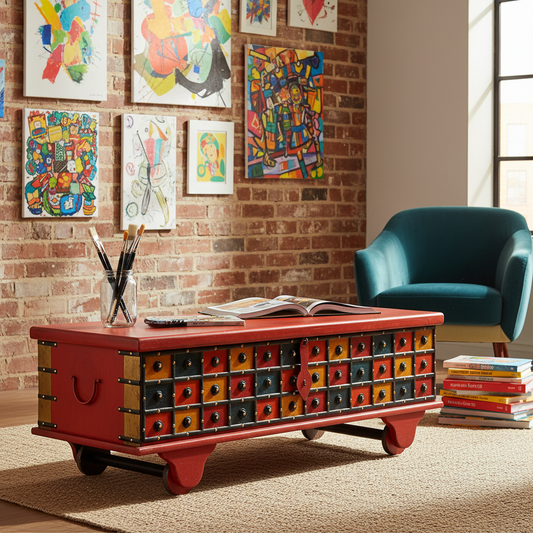 Salontafel in kunstenaarsstudio