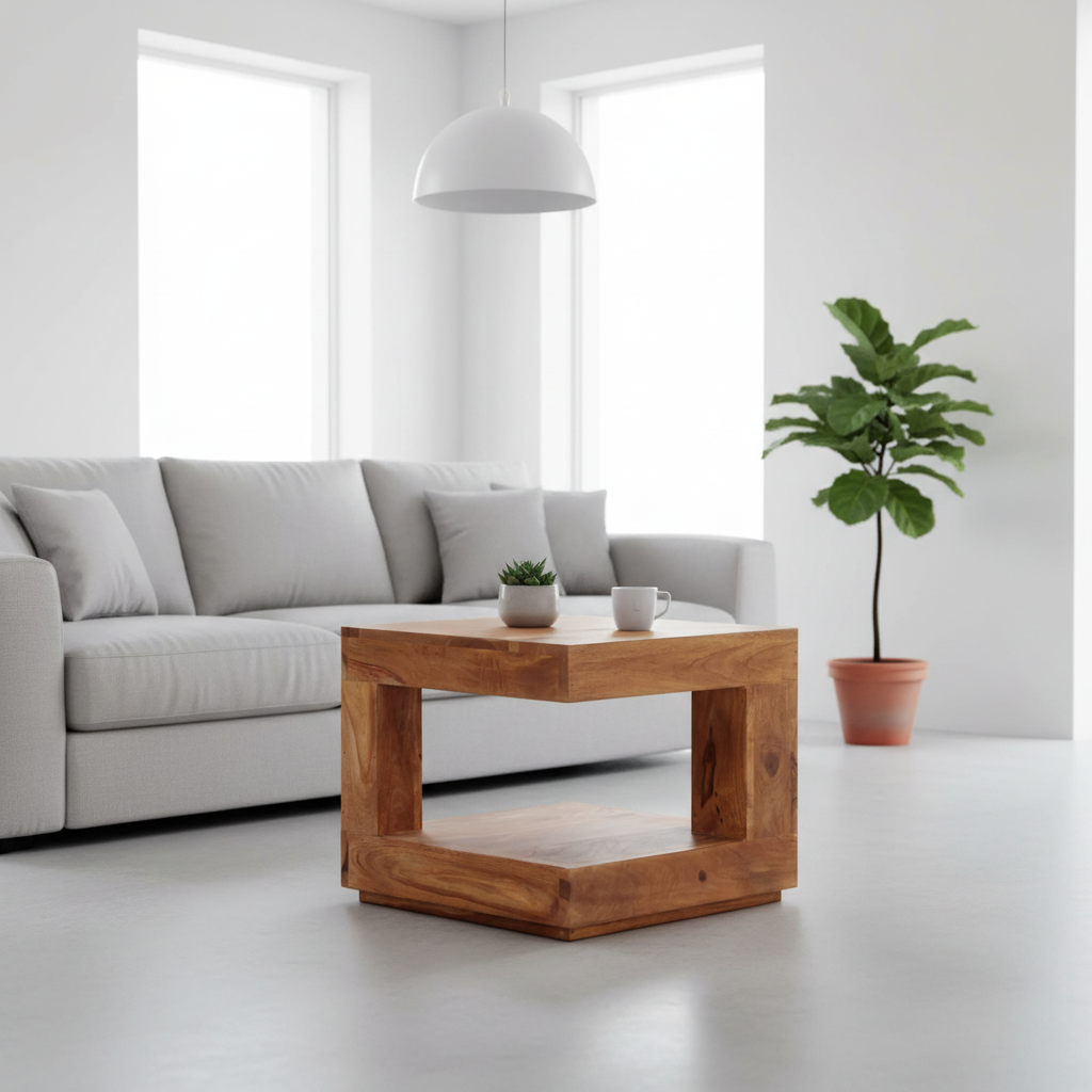 Salontafel in minimalistische woonkamer