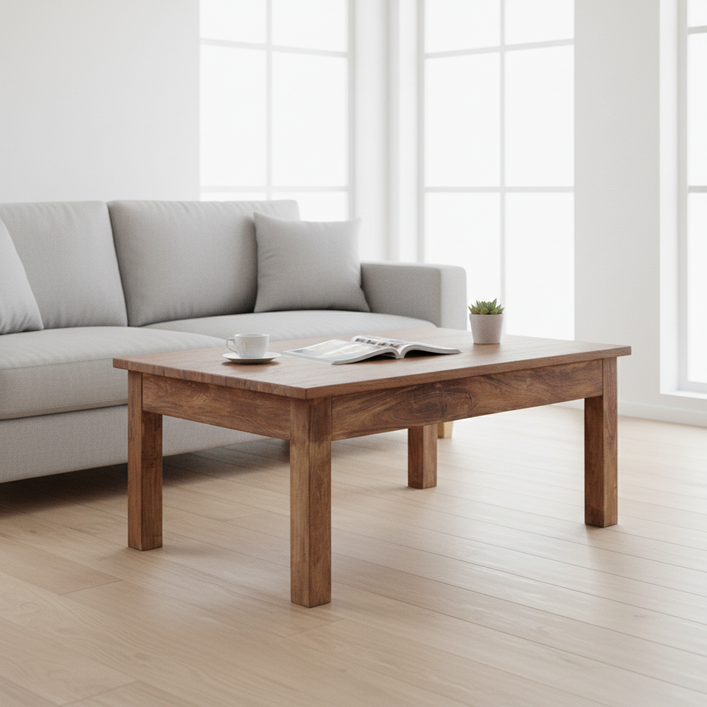 Salontafel met lade in Scandinavische woonkamer