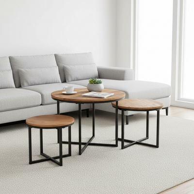 Salontafels in Scandinavische woonkamer