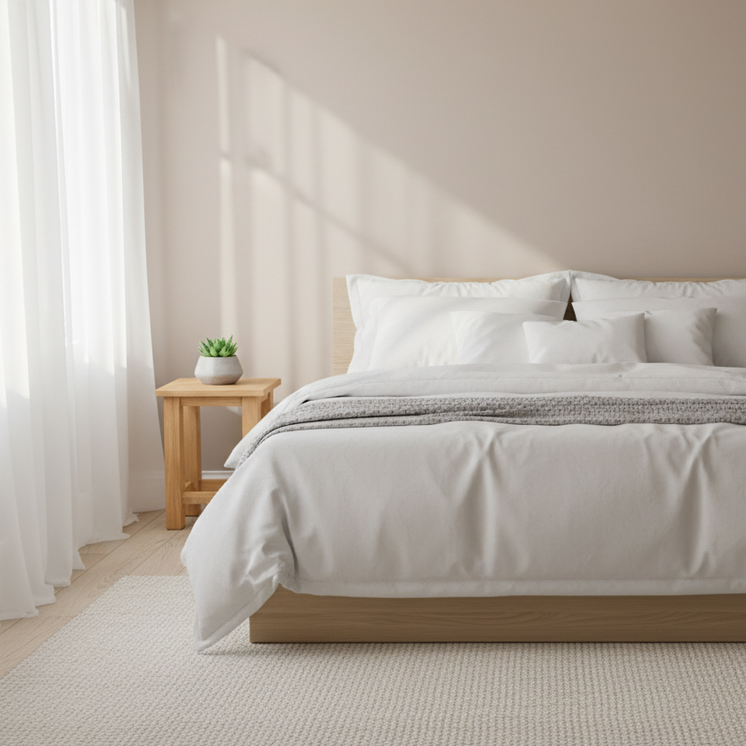 Scandinavian bedroom setting