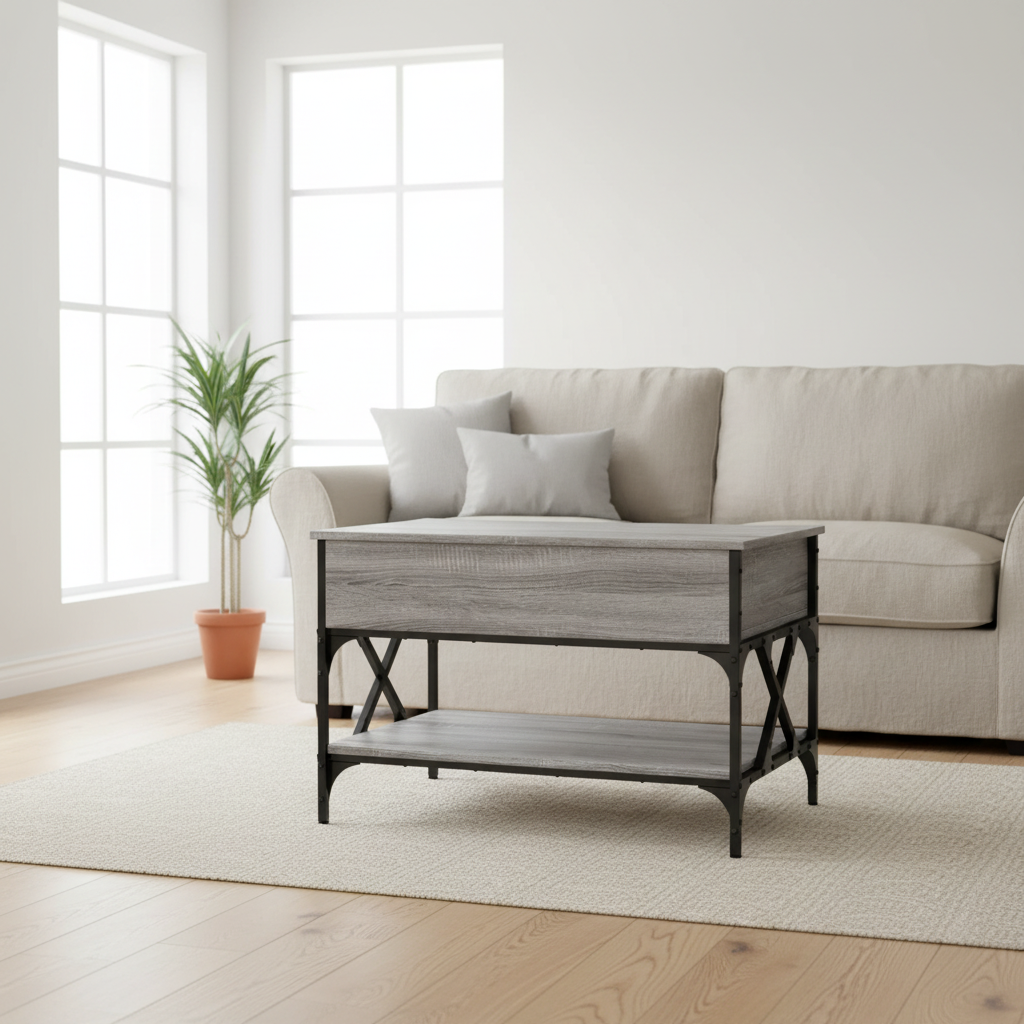 Scandinavische woonkamer met natuurlijk daglicht