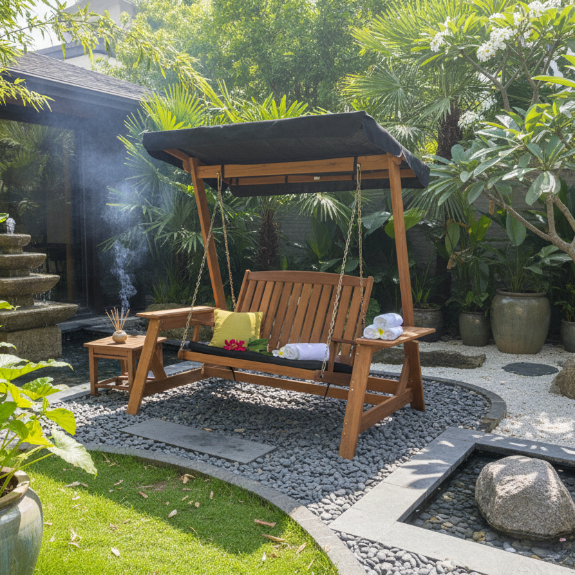 Schommelbank in wellness spa