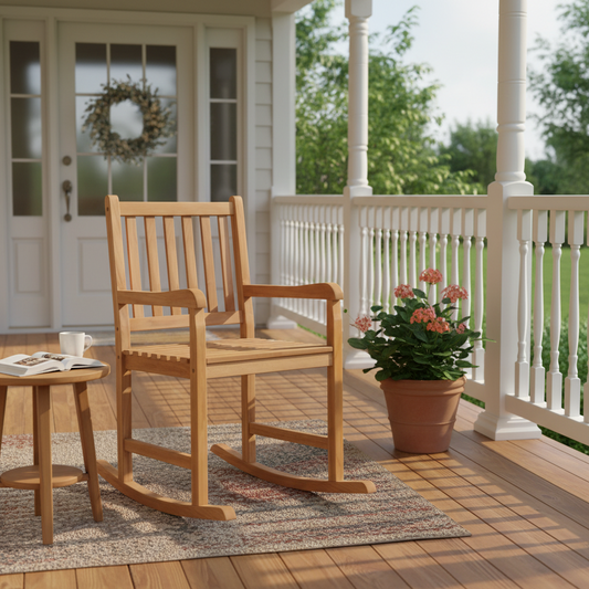 Schommelstoel op veranda