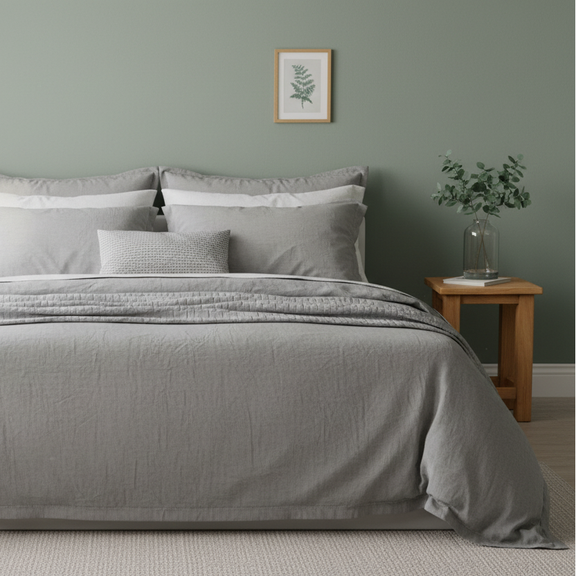 Serene green bedroom