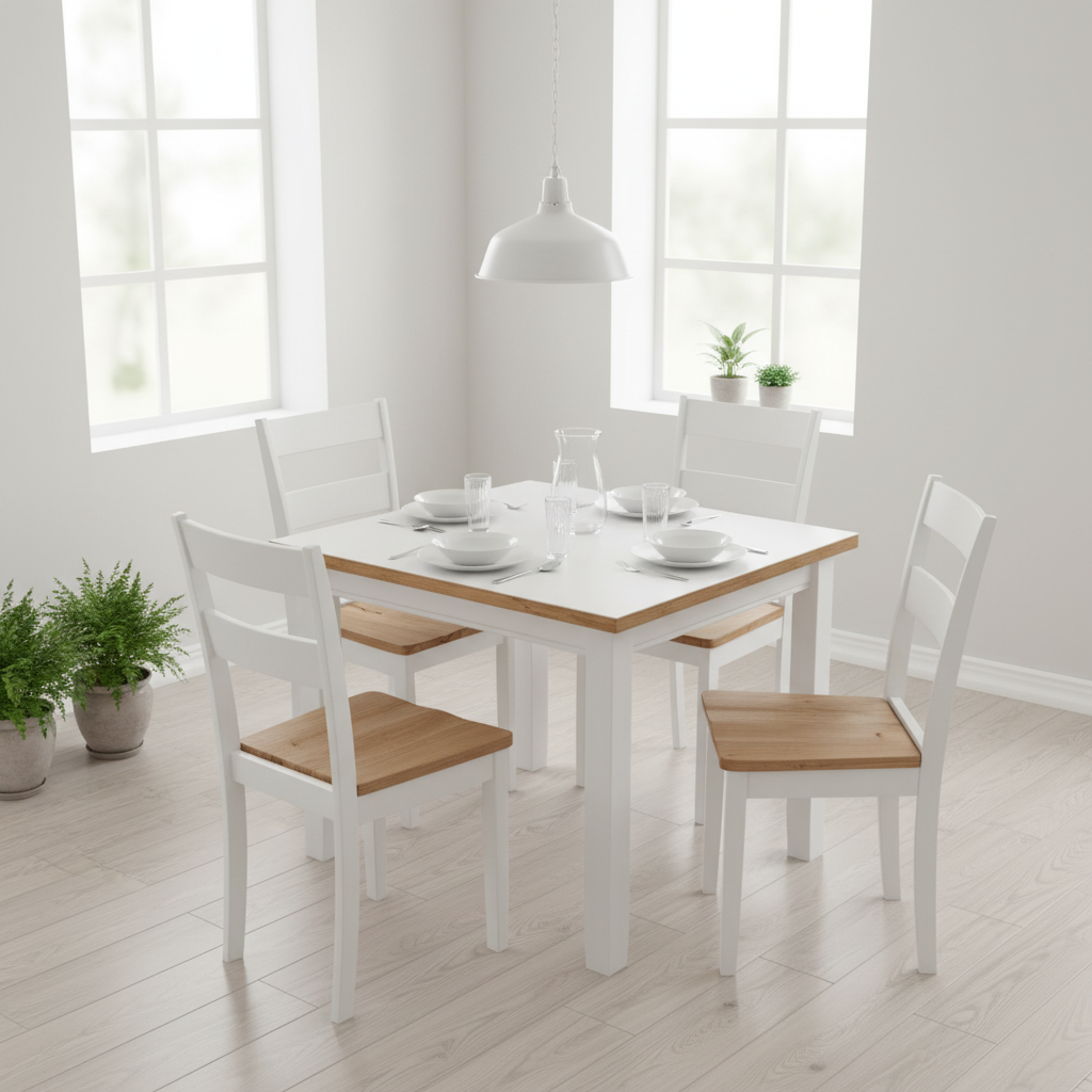 Set van 4 eetkamerstoelen in Scandinavisch interieur
