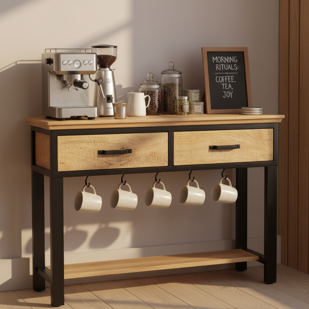 Sidetable als koffiebar